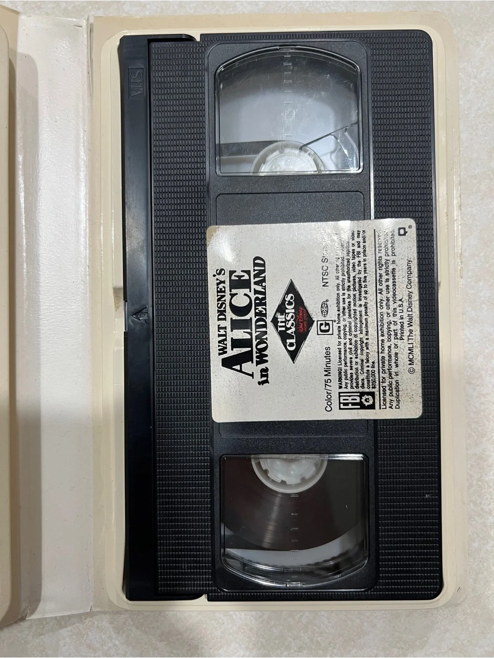 Disney Alice in Wonderland VHS tape